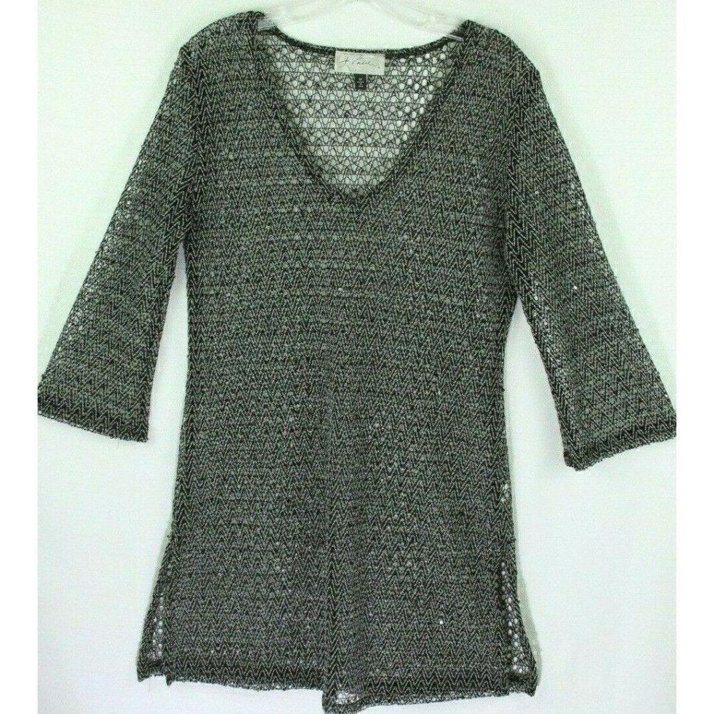 J. Valdi Black Knit Dress Swimsuit Coverup